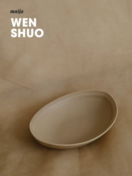 WENSHUO Cream Oval Ceramic Plate from WENSHUO