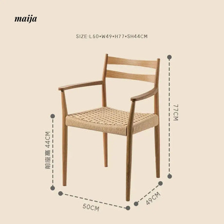 MIKA Solid Wood Rattan Dining Chair from MIKA