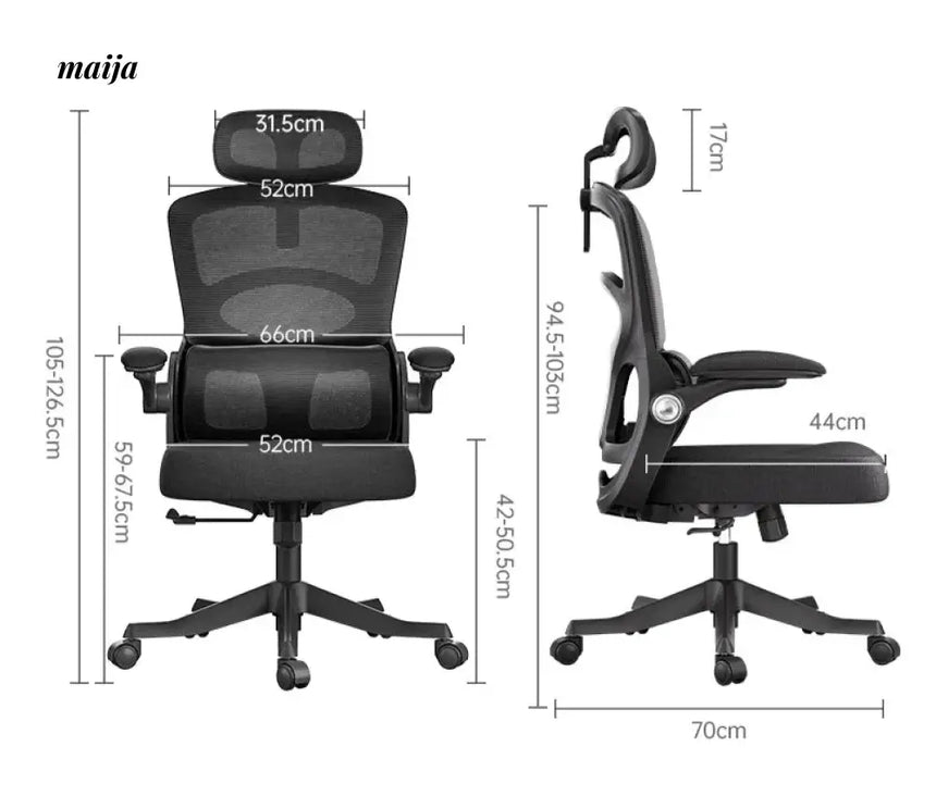 Black and White P53 Computer Chair from Hbada