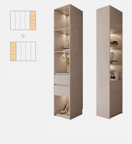 AIWO Bastien Wardrobe with Desk and Handle-Free Modern Design from AIWO