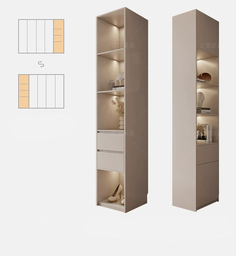 AIWO Bastien Wardrobe with Desk and Handle-Free Modern Design from AIWO