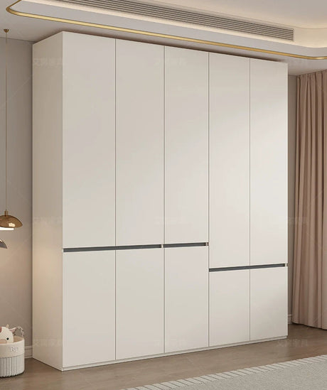 AIWO Delphine French Cream Wardrobe with Elegant Glass Storage from AIWO