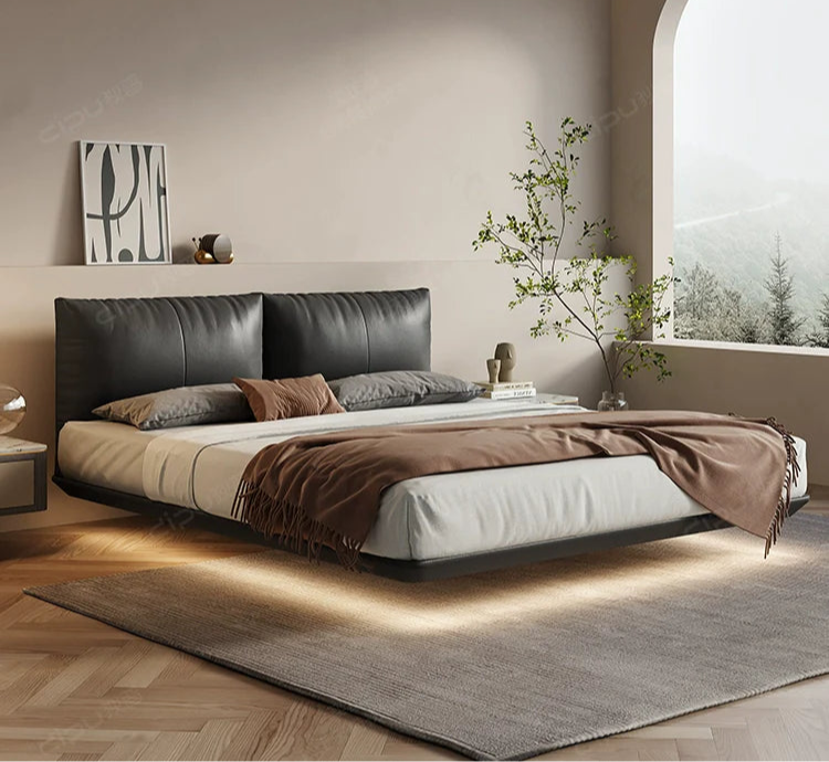DIPU Diego Minimal Suspended Leather Bed from DIPU