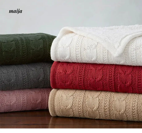 Cable Knit Double Layer Blanket from maija