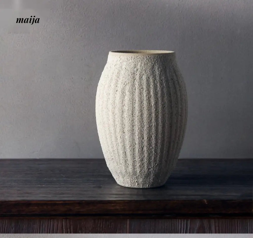 JOTO Handmade Rough Pottery Vase Japanese Flower Ware from JOTO