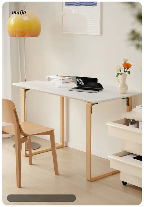 LOWERLEFT Japanese Bedroom End of Bed Computer Desk from Lower Left