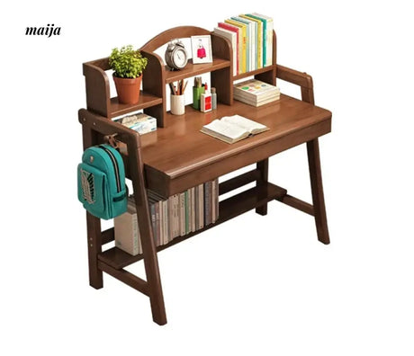 Luna Nordic Solid Wood Desk with Bookshelf from maija
