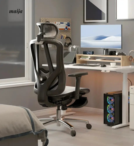 Black and White P7 Ergonomic Office Chair from Hbada