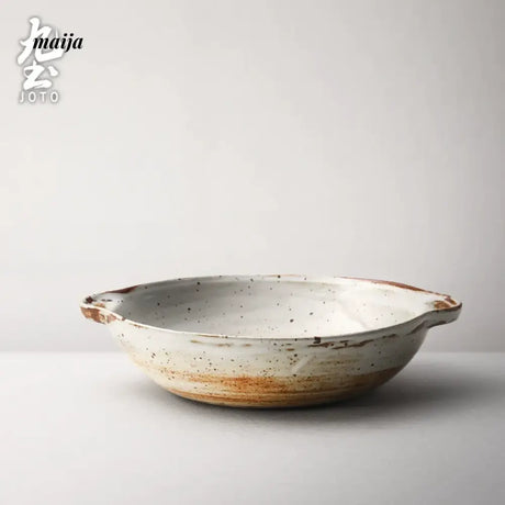 JOTO Six Color Rough Pottery Soup Bowl Handmade Retro Glazed from JOTO