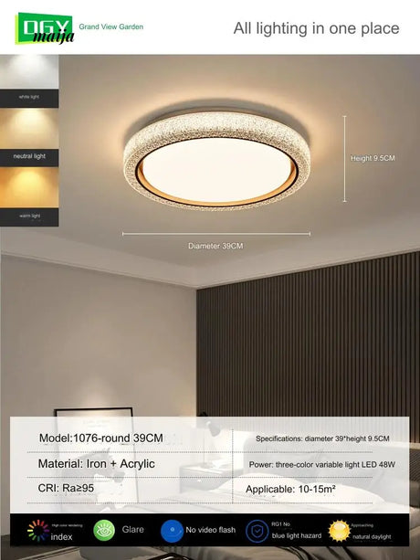 GVG Crystal Bedroom Ceiling Lamp from GVG
