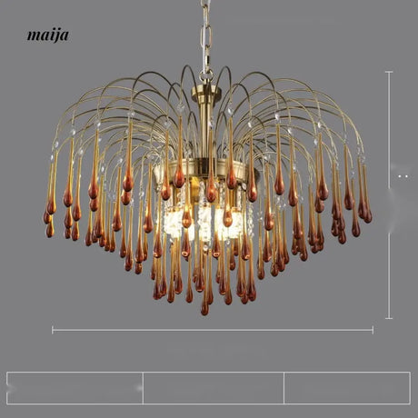NANCY Crystal Chandelier Water Drop Lamp Retro Design from NANCY