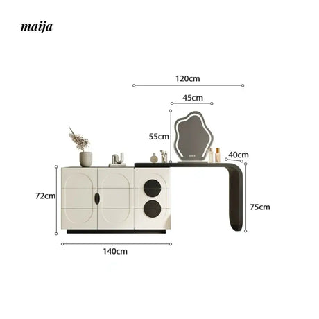 BAIZHI Komorebi Dressing Table with Cabinet from BAIZHI