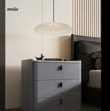 Jacobson Leather Wrap Bedside Table from Mufanli