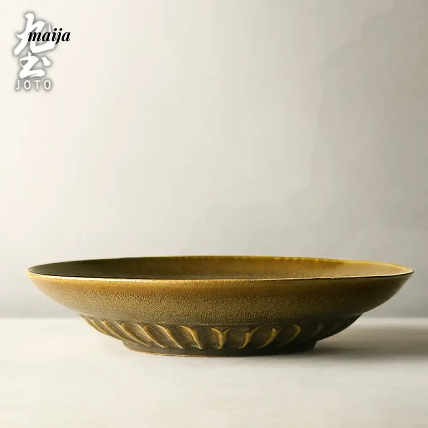 JOTO Japanese Round Plate Creative Retro Tableware from JOTO