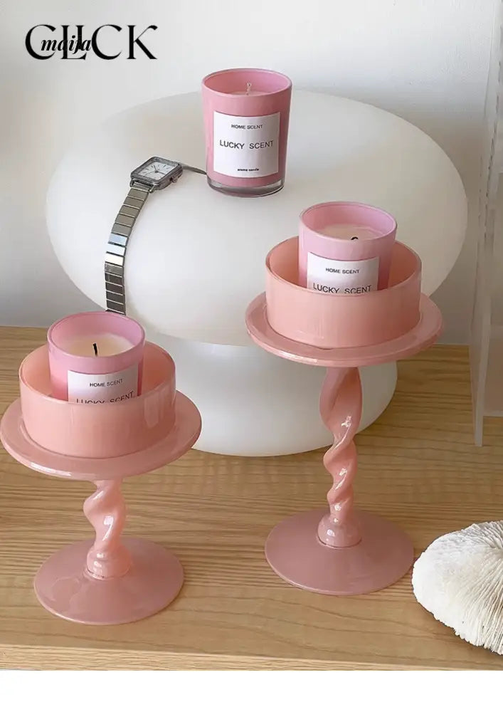 CLICK Fuchsia Spiral Candle Handmade for Valentine's Day from CLICK