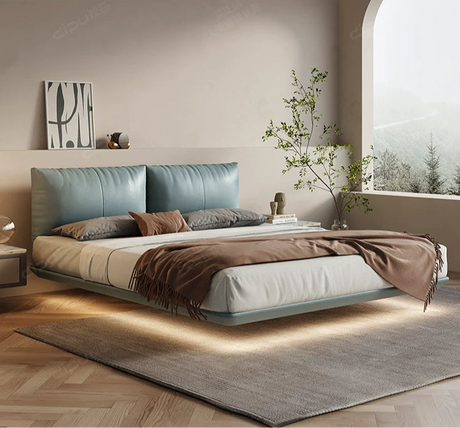 DIPU Diego Minimal Suspended Leather Bed from DIPU