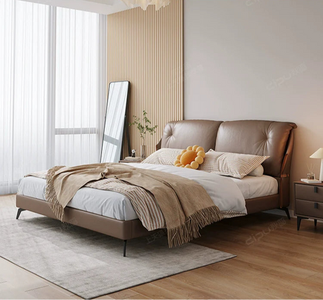 DIPU Emelia Minimalist Cream Designer Bed from DIPU
