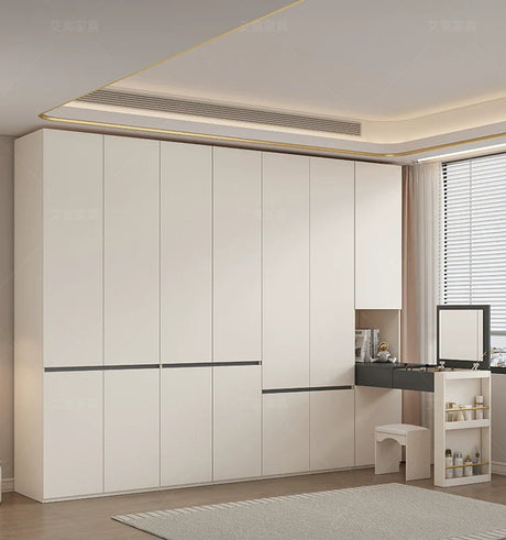AIWO Delphine French Cream Wardrobe with Elegant Glass Storage from AIWO