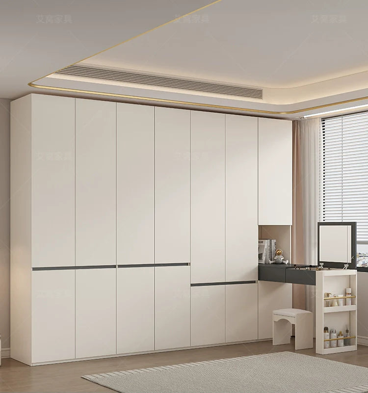 AIWO Delphine French Cream Wardrobe with Elegant Glass Storage from AIWO