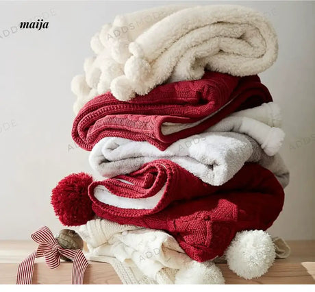 Cable Knit Double Layer Blanket from maija