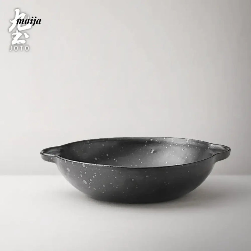 JOTO Six Color Rough Pottery Soup Bowl Handmade Retro Glazed from JOTO
