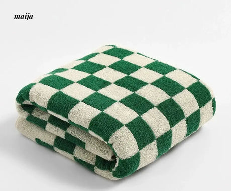 NUANYOU Chessboard Grid Cotton Bath Towel from Nuanyou