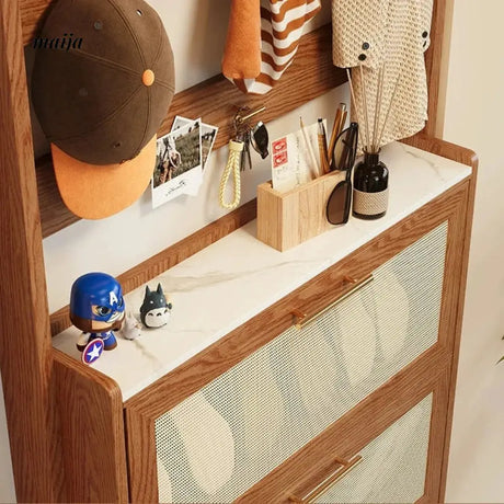 Ultra Thin Solid Wood Shoe Cabinet from AI