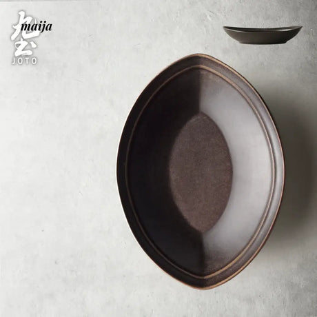 JOTO Japanese Retro Ceramic Dish Daily Steamed Fish Plate from JOTO