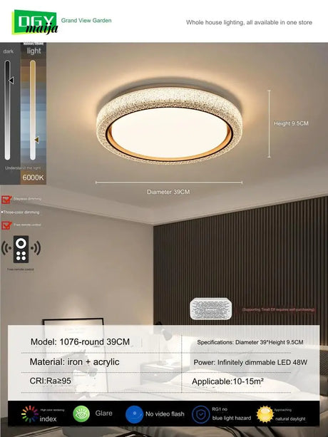 GVG Crystal Bedroom Ceiling Lamp from GVG