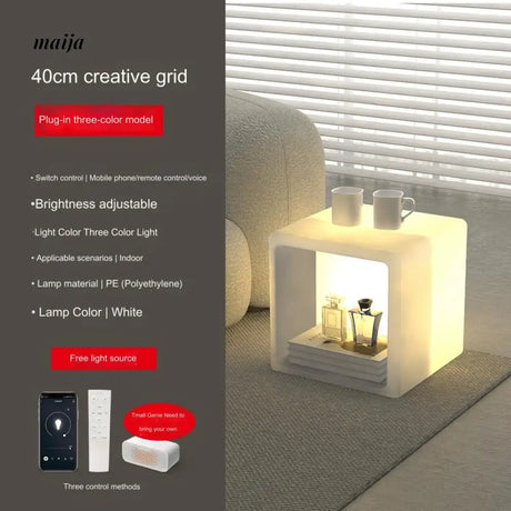 YUNLU Square Storage Lamp Side Table from YUNLU