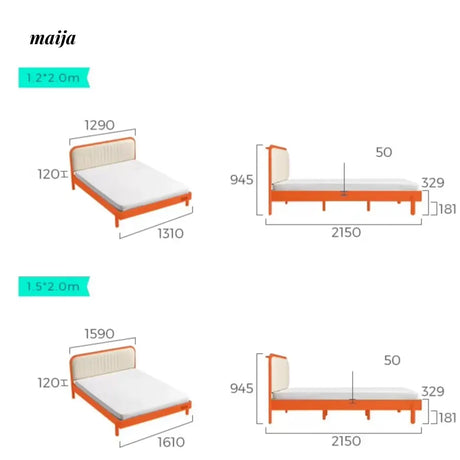 LINSYKIDS Celia Soft Headboard Children's Bed from RZONE