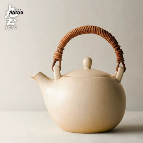 JOTO Japanese Pottery Boiling Teapot Bamboo Handle Kung Fu Tea Set from JOTO