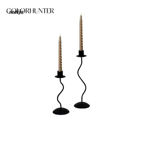 COLOURHUNTER Black Metal Retro Jewelry French Retro Style Candle Holder from maija