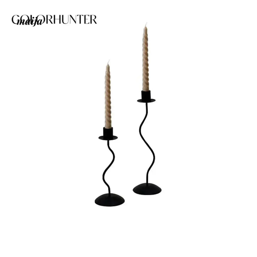 COLOURHUNTER Black Metal Retro Jewelry French Retro Style Candle Holder from maija
