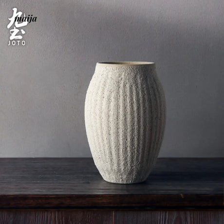 JOTO Handmade Rough Pottery Vase Japanese Flower Ware from JOTO