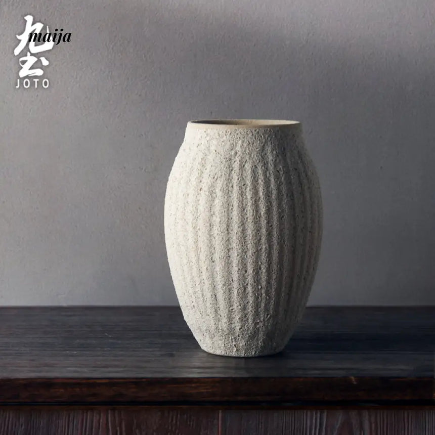JOTO Handmade Rough Pottery Vase Japanese Flower Ware from JOTO