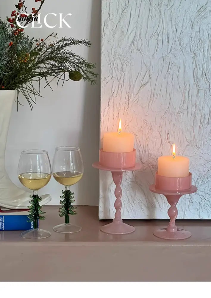 CLICK Fuchsia Spiral Candle Handmade for Valentine's Day from CLICK