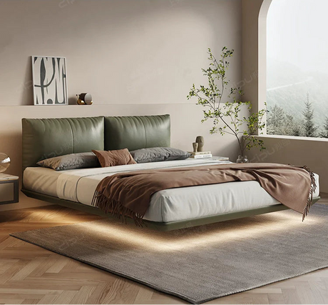 DIPU Diego Minimal Suspended Leather Bed from DIPU