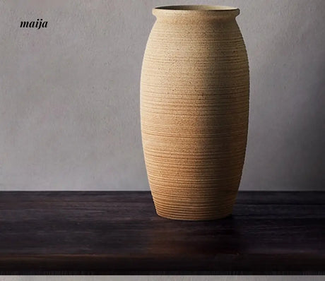 JOTO Handmade Rough Pottery Vase Japanese Flower Ware from JOTO
