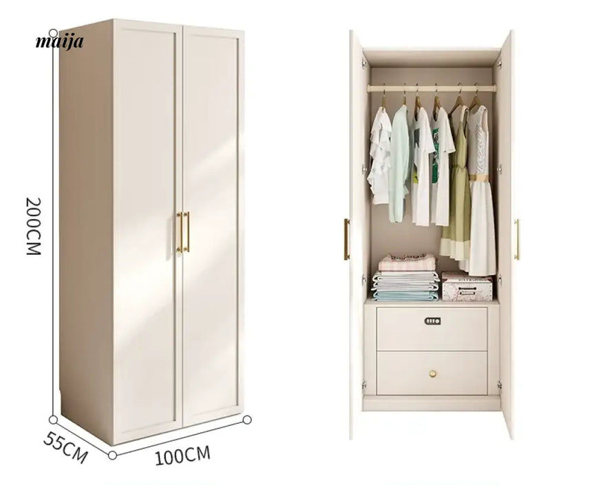 MEIHOUSE French Cream Bedroom Wardrobe Easy Assembly Storage Cabinet from MEIHOUSE