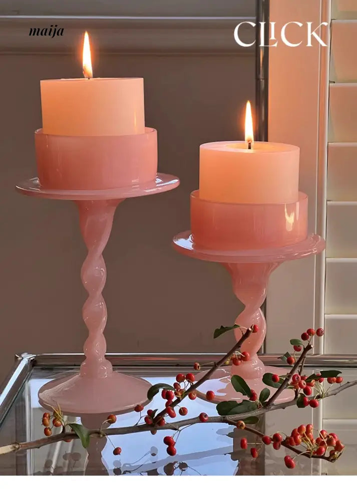 CLICK Fuchsia Spiral Candle Handmade for Valentine's Day from CLICK
