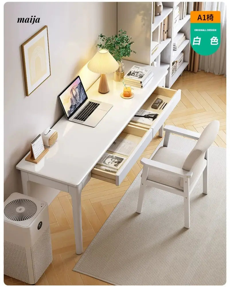 Pioneer Solid Wood Narrow Desk from maija