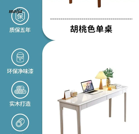 Pioneer Solid Wood Narrow Desk from maija
