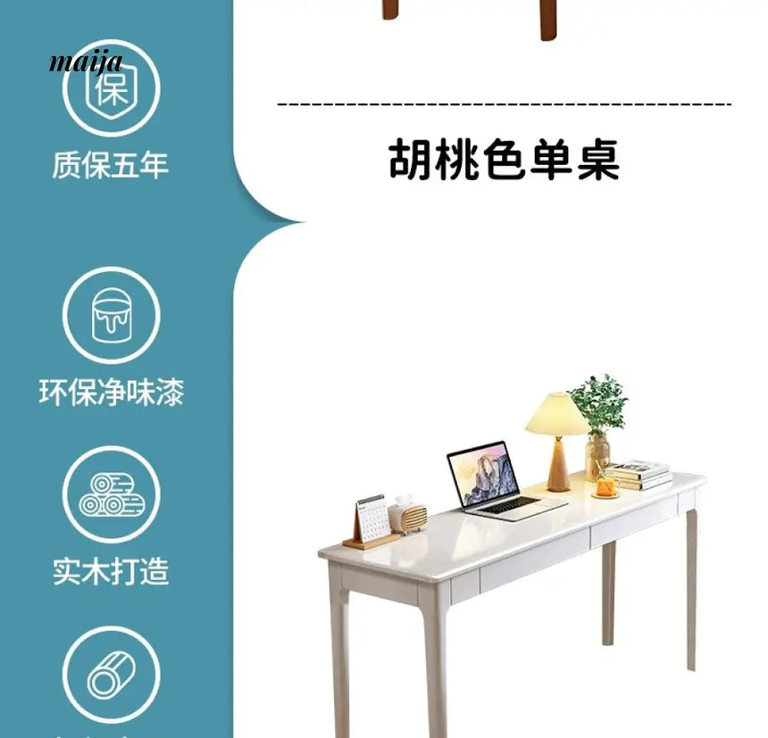Pioneer Solid Wood Narrow Desk from maija