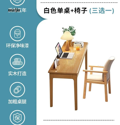 Pioneer Solid Wood Narrow Desk from maija