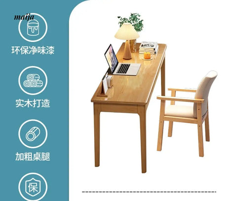 Pioneer Solid Wood Narrow Desk from maija