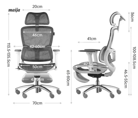 Black and White E2PRO Ergonomic Chair from Hbada