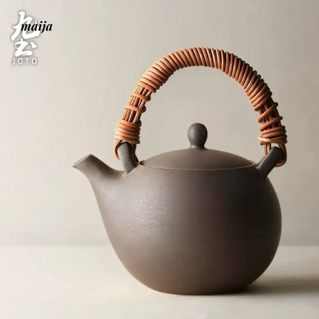 JOTO Japanese Pottery Boiling Teapot Bamboo Handle Kung Fu Tea Set from JOTO