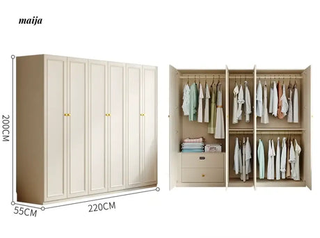MEIHOUSE French Cream European Pine Wardrobe Bedroom Storage Cabinet from MEIHOUSE
