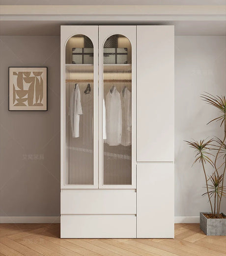 AIWO Bastien Wardrobe with Desk and Handle-Free Modern Design from AIWO